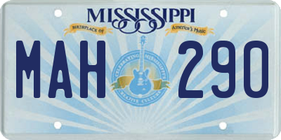 MS license plate MAH290