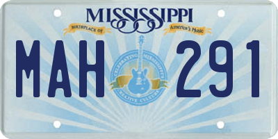 MS license plate MAH291