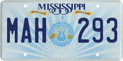 MS license plate MAH293