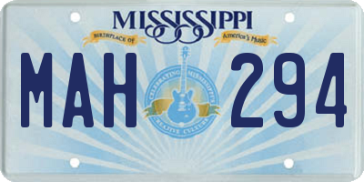 MS license plate MAH294