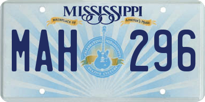 MS license plate MAH296