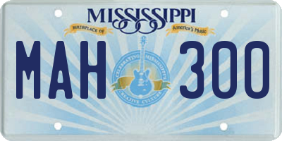 MS license plate MAH300
