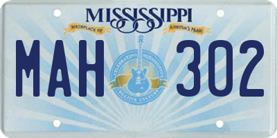 MS license plate MAH302