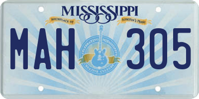 MS license plate MAH305