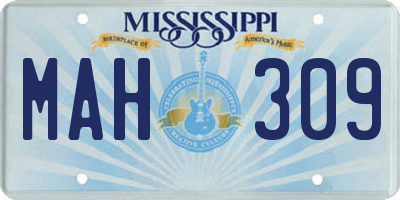 MS license plate MAH309