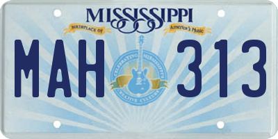 MS license plate MAH313