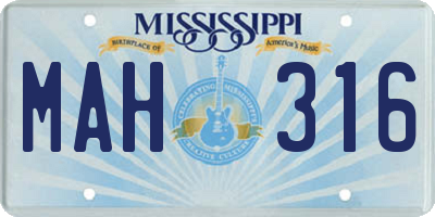 MS license plate MAH316