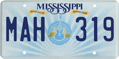 MS license plate MAH319