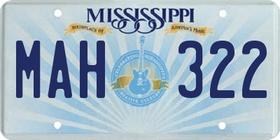 MS license plate MAH322