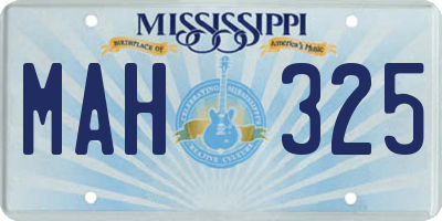 MS license plate MAH325