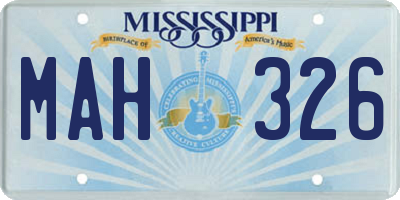 MS license plate MAH326