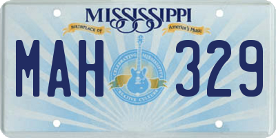 MS license plate MAH329