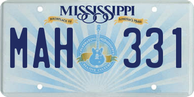 MS license plate MAH331