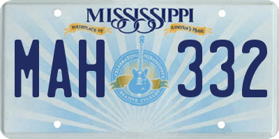 MS license plate MAH332