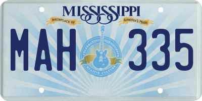 MS license plate MAH335