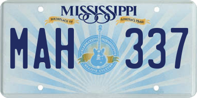 MS license plate MAH337