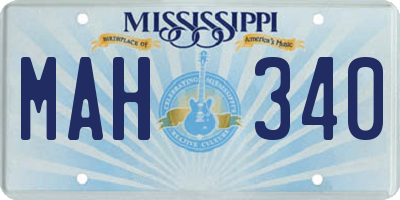 MS license plate MAH340