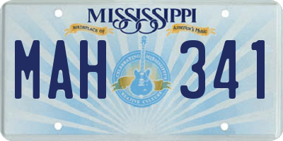 MS license plate MAH341