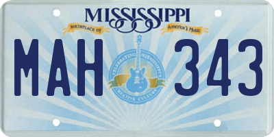 MS license plate MAH343