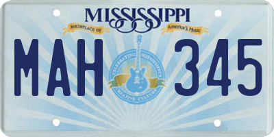 MS license plate MAH345