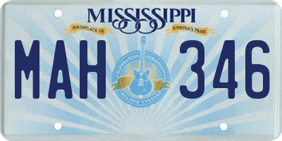 MS license plate MAH346