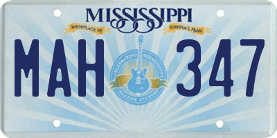 MS license plate MAH347