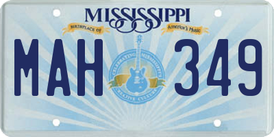 MS license plate MAH349