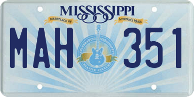 MS license plate MAH351