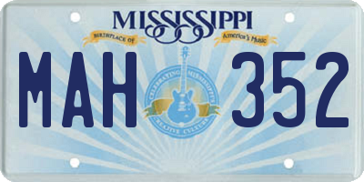 MS license plate MAH352