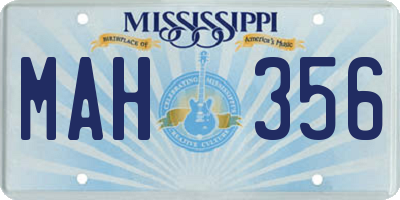 MS license plate MAH356