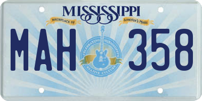 MS license plate MAH358