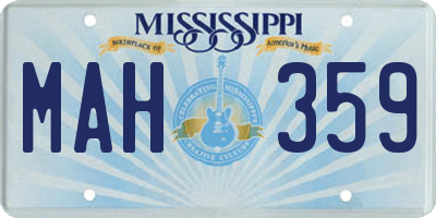 MS license plate MAH359