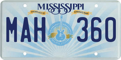 MS license plate MAH360