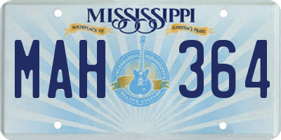 MS license plate MAH364