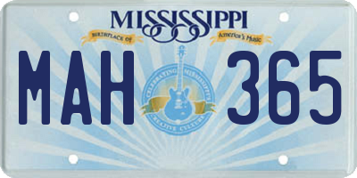 MS license plate MAH365
