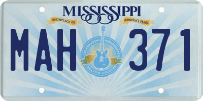MS license plate MAH371