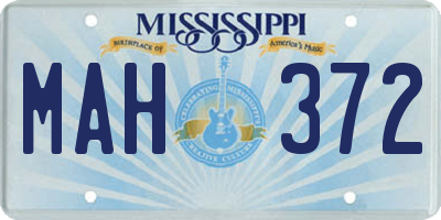 MS license plate MAH372
