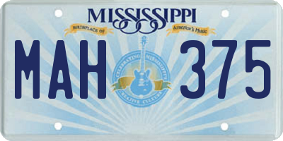 MS license plate MAH375