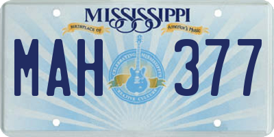MS license plate MAH377