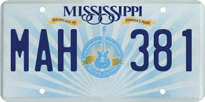 MS license plate MAH381