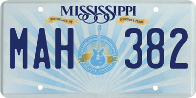 MS license plate MAH382