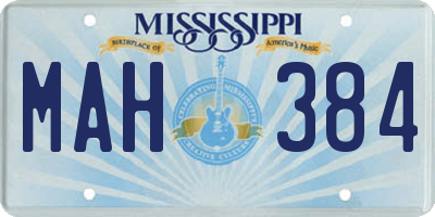 MS license plate MAH384