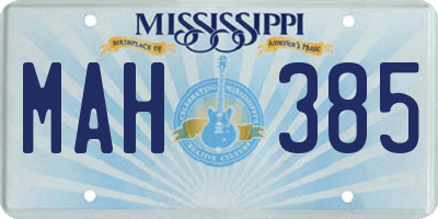 MS license plate MAH385
