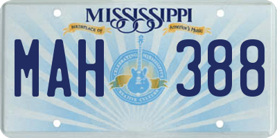 MS license plate MAH388
