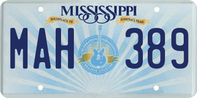 MS license plate MAH389