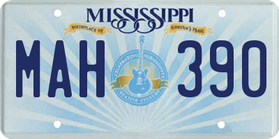 MS license plate MAH390