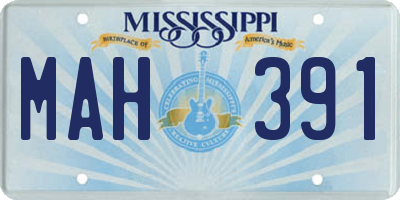 MS license plate MAH391
