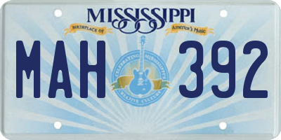 MS license plate MAH392