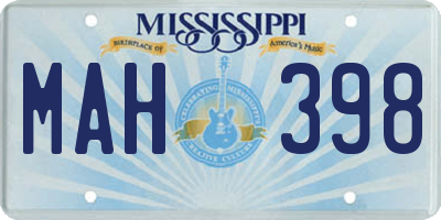 MS license plate MAH398