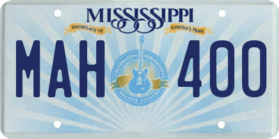 MS license plate MAH400